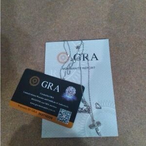 GRA Silver Lab Diamond  Necklace